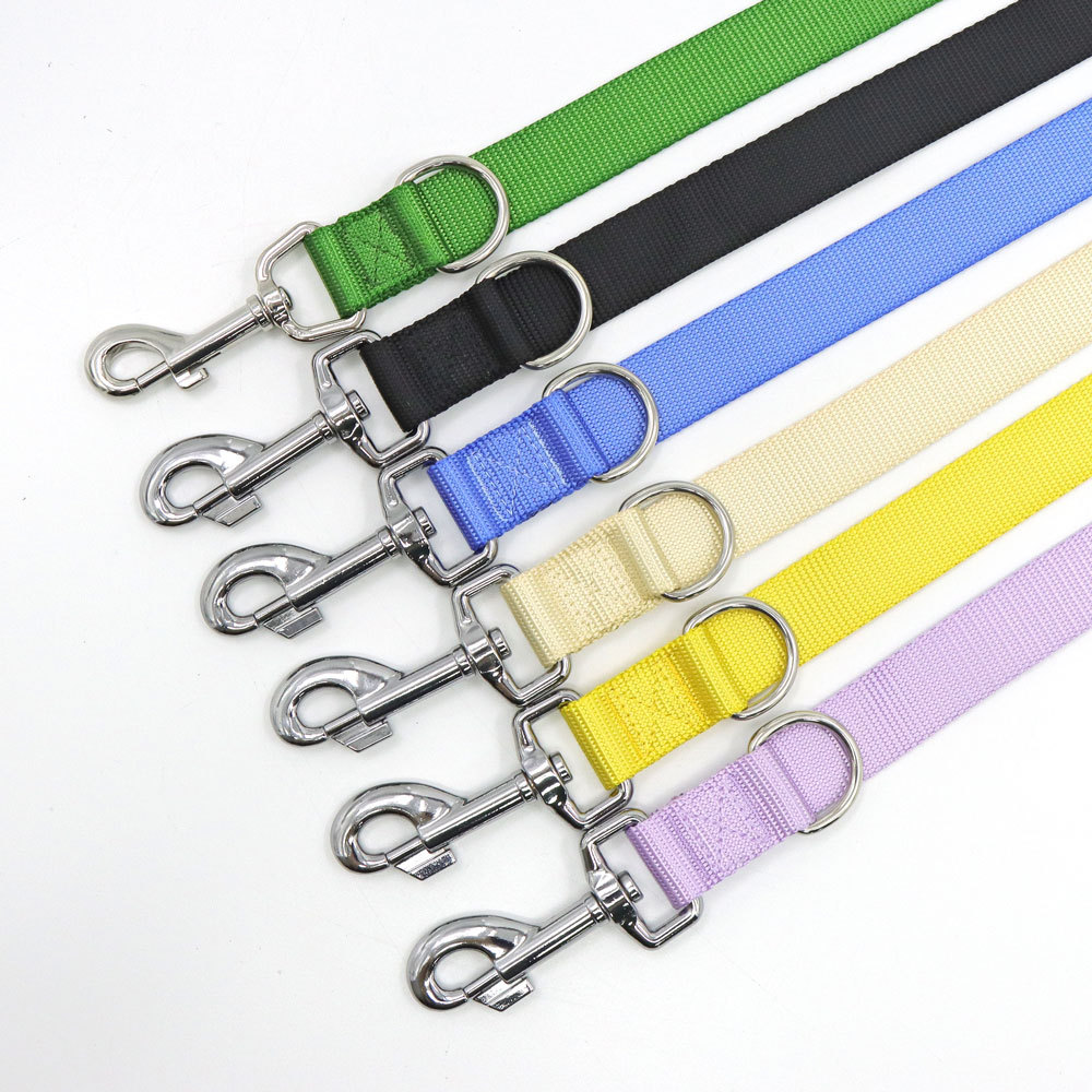 Entrenamiento de perros con cuerda de tracción para mascotas de nylon simple doble D hebilla cuerda de paseo ajustable etiqueta personalizada cadena de perro