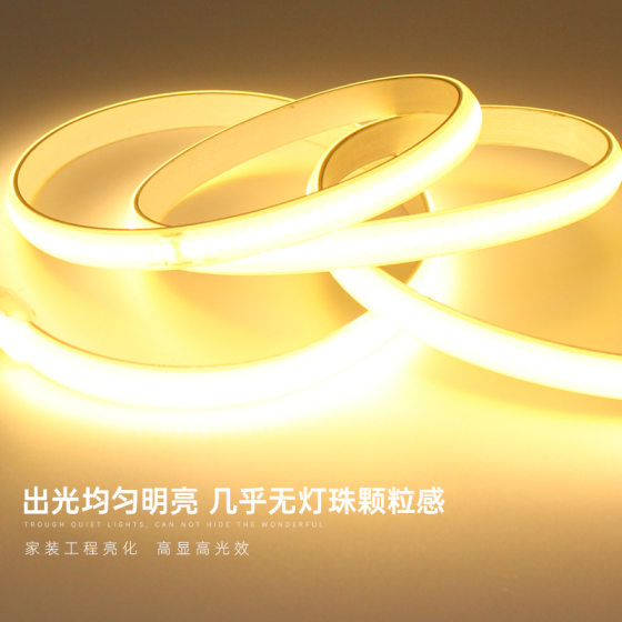 Super bright cob light strip 220V outdoor waterproof LED light strip living room ceiling dark groove engineering decorative linear soft light strip