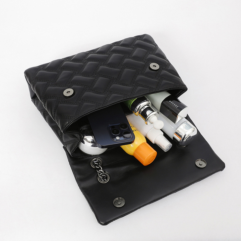 Bolso de mujer de pu transfronterizo nuevo estilo cadena de rombos de gran capacidad bolso cuadrado pequeño estilo europeo y americano tendencia de moda bolso de mensajero