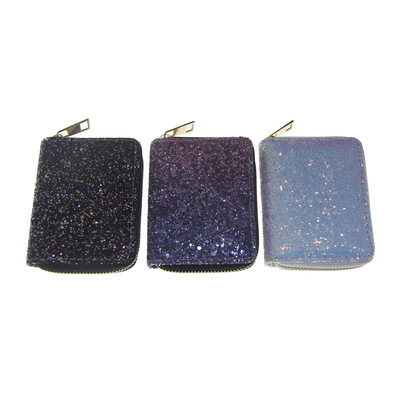 新款亮片镭射渐变色短款拉链小钱包 1536钱夹来图D制登兴源头厂家|ms