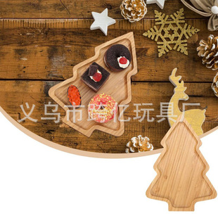 In Stock Wooden Christmas tray Easter tray elk Christmas tree Christmas hat rabbit solid wood cartoon tray