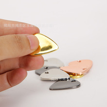 吉他拨片欧美时尚跨境18k金精抛不锈钢大光面三角形耳钉铸造爆款