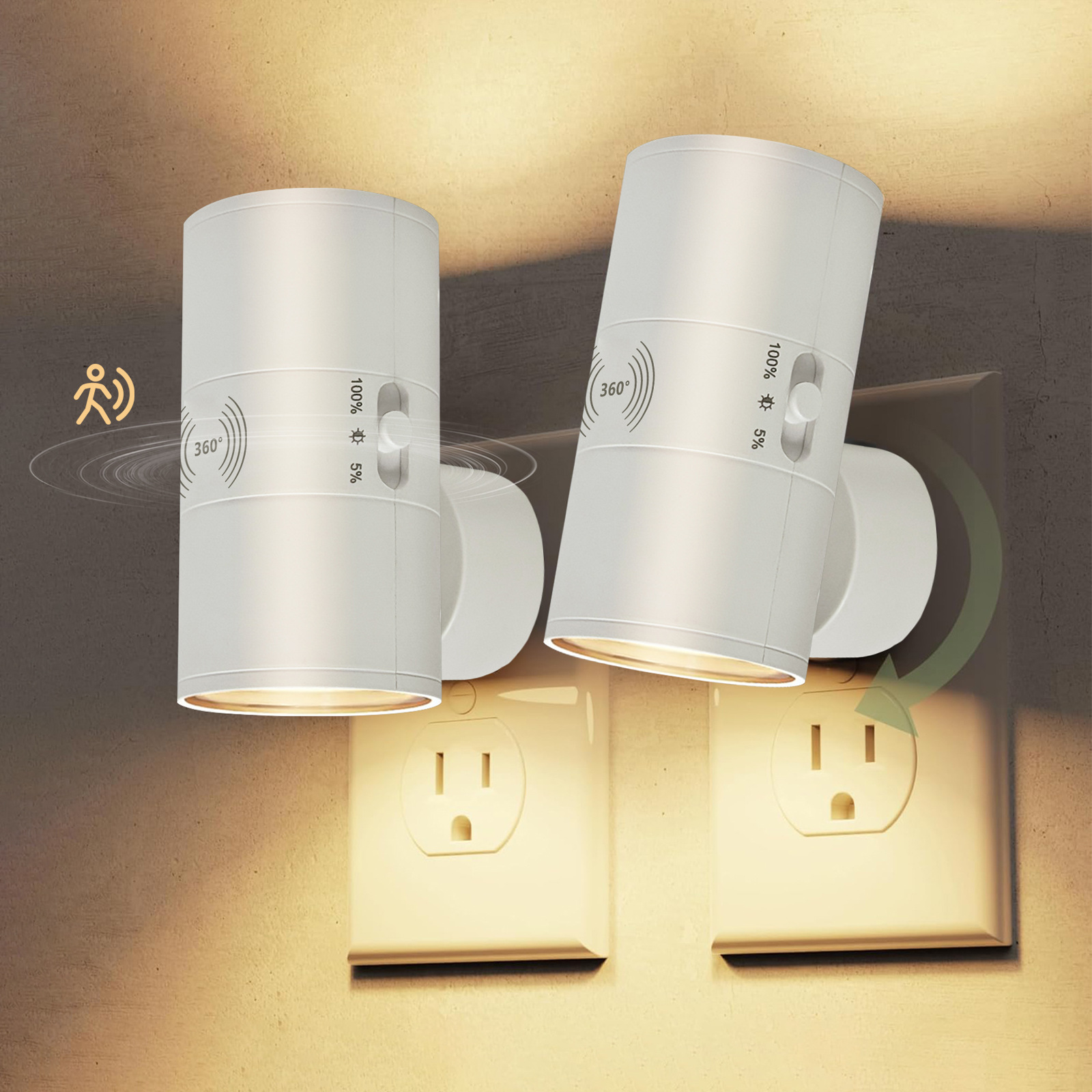 Amazon LED lámpara de pared enchufable luz nocturna detección de movimiento inducción de luz caliente 3000K iluminación de dormitorio luz de atmósfera image 20