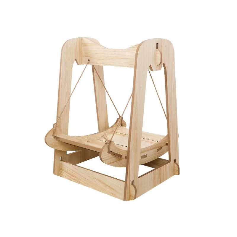 Jaula de madera para gatos, hamaca colgante, nido para gatos, columpio para mascotas, cama para gatos, cama mecedora extraíble de madera maciza, nido para gatos de madera maciza