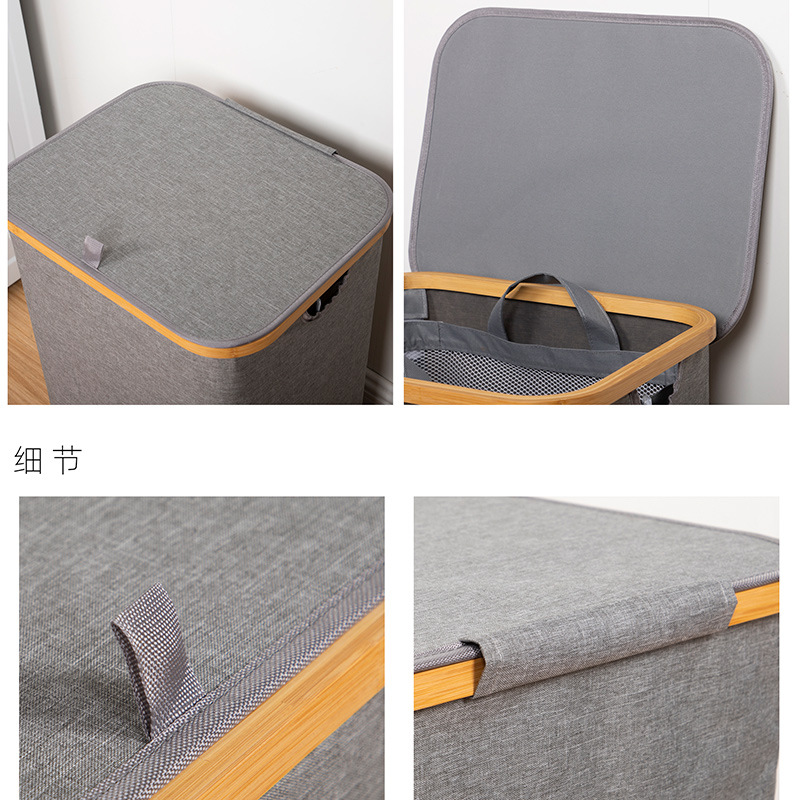 Fábrica cesta de la ropa del hogar cesta de almacenamiento de ropa de algodón plegable ropa de baño cesta de la ropa simple