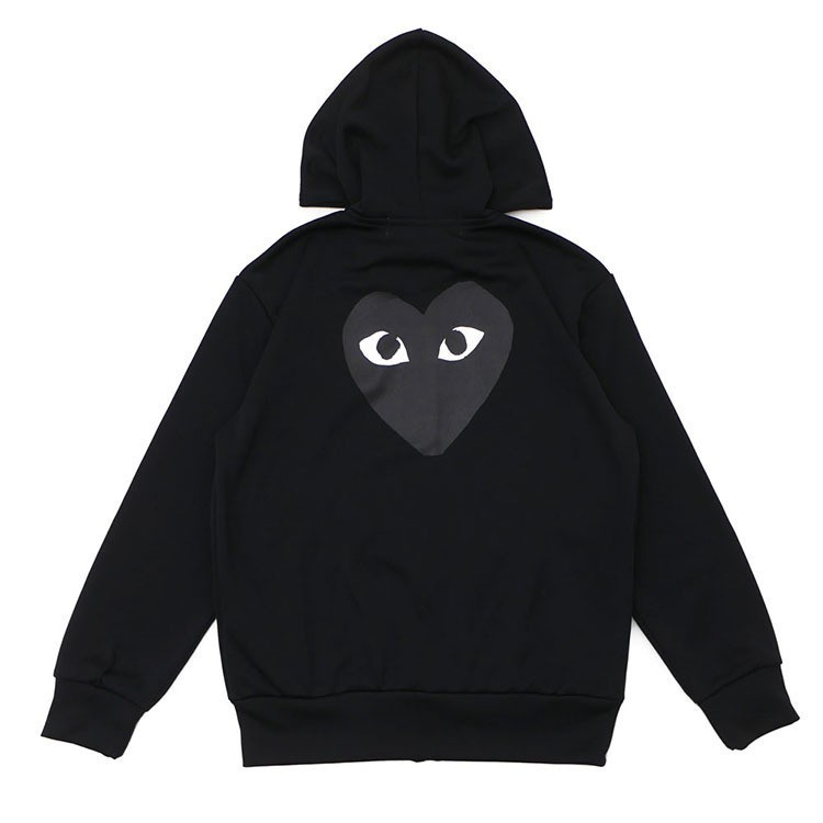 Japanese Trendy Brand Play Terry Couple Outfit Hoodie Pullover Cardigan Sweatshirt Black Heart Embroidery Autumn and Winter Long Sleeve