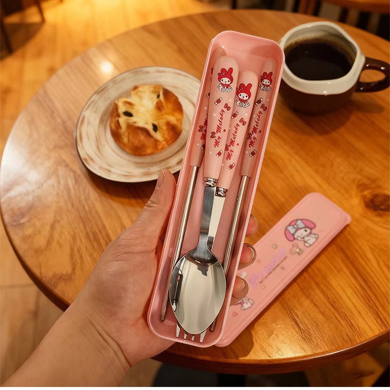 포크, 스푼, 젓가락 3종 세트 + 신형 프린트 박스 멜로디