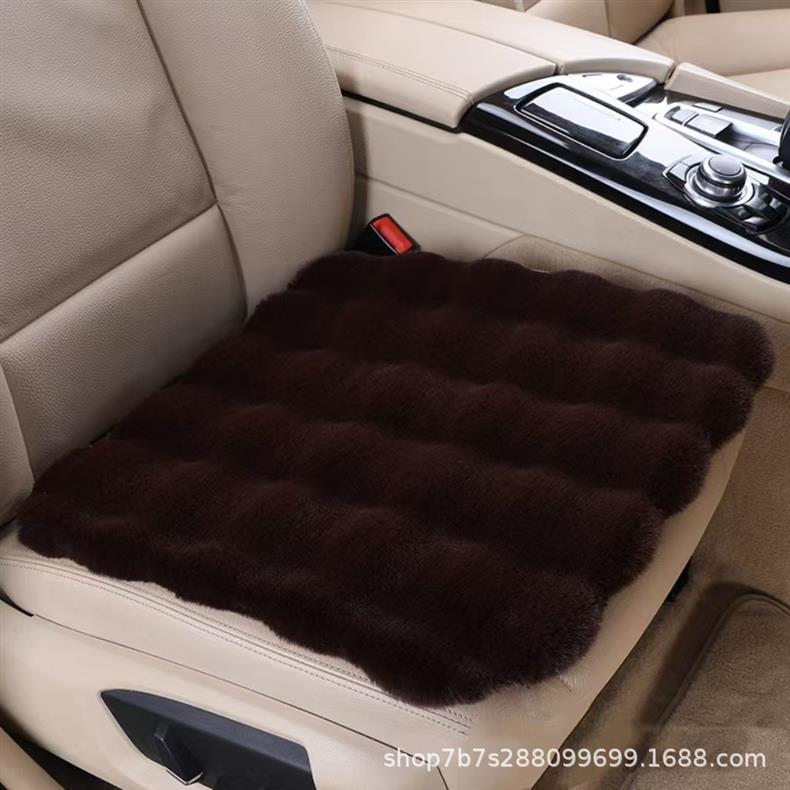 Car Seat Cushion Winter Bubble Velvet Without Backrest Three-Piece Set Ins Popular Thickened Single Piece Short Plush Warm