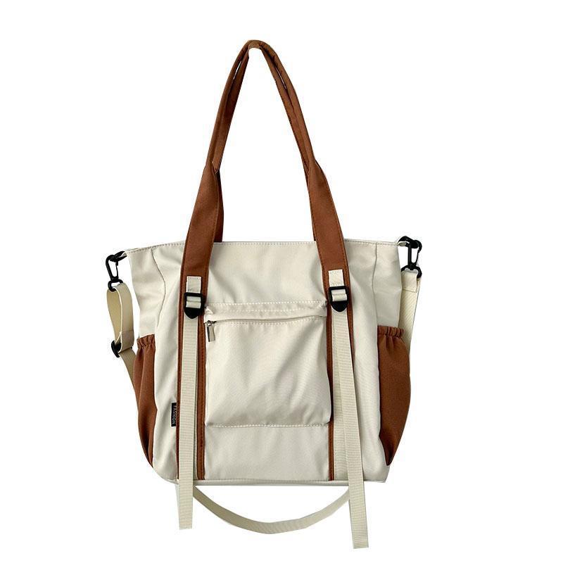 Forensen canvas tote dames grote gezichten, contrasterende kleuren, studenten, schooltassen en diagonale kruistassen zijn_voghion.com