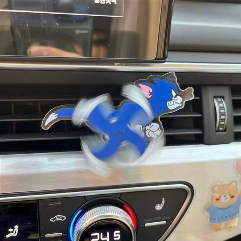 猫和老鼠汽车出风口内饰摆件回旋亚克力立牌摆件可旋转卡通创意夹|undefined