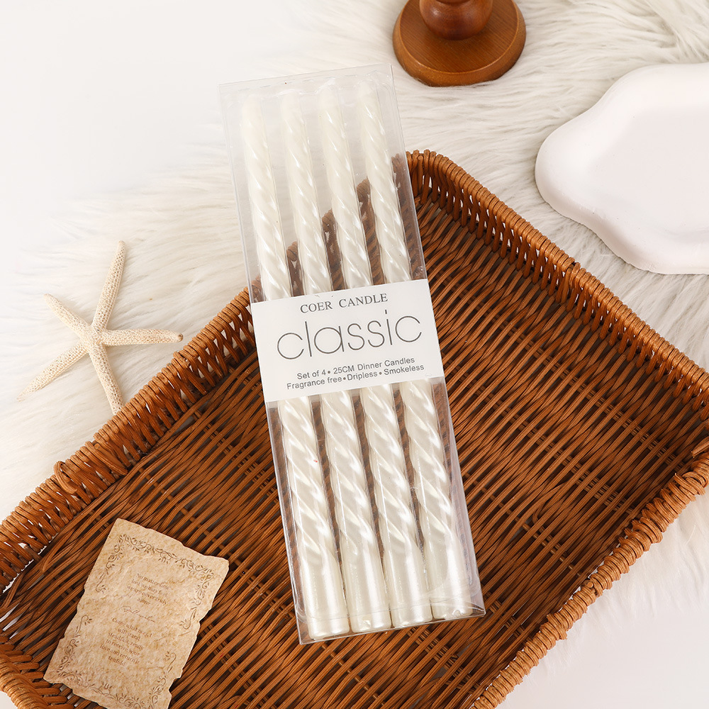 10 pulgadas europeas varillas largas roscadas de color candelabro vela al por mayor casera romántica decoración de cena vela de boda