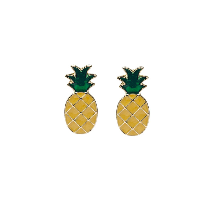 Pendientes Pequeños De Fruta De Dibujos Animados Pendientes De Piña De Moda display picture 1