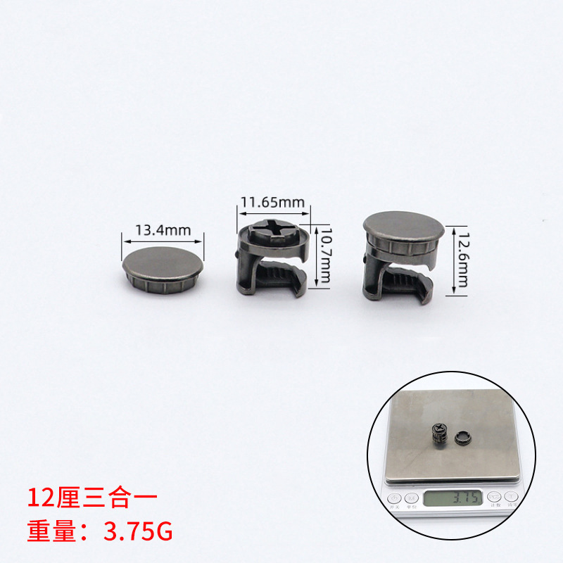 Jinrongda muebles 2 en 1 accesorios de gabinete sujetadores excéntricos sólidos conectores 3 en 1 accesorios de hardware