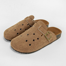 2025春夏季新款外穿甜酷平底包头半拖鞋女勃肯鞋透气一脚蹬懒人鞋