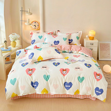 新款全棉加厚磨毛被套亲肤小清新加大双人可爱单人批发纯棉可爱风