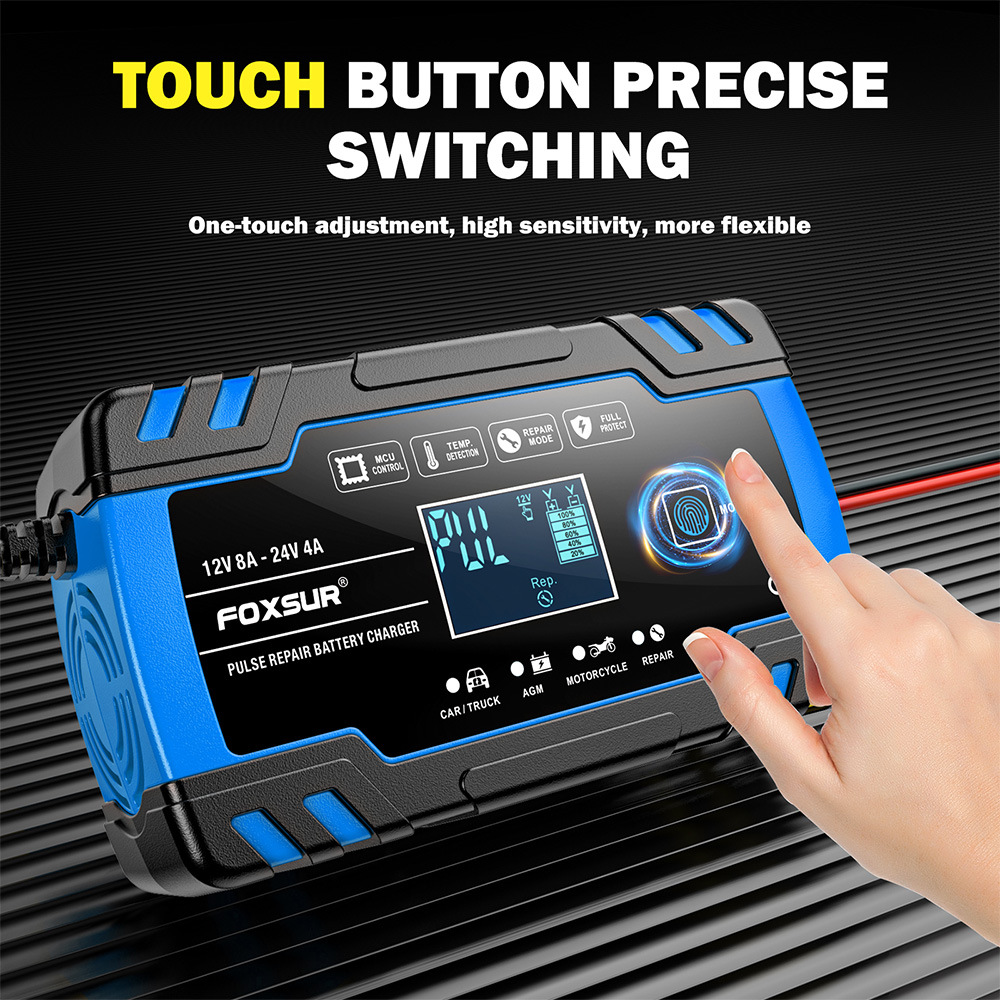 Multi-Stage Automatic Smart Battery Charger 100-240V battery charging