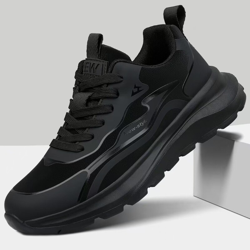 2025 New Men's Shoes, Breathable Mesh Lightweight Sports Shoes, Soft Sole Shock-Absorbing Casual Running Shoes, Trendy and Versatile Black 2025 New Men's Shoes, Breathable Mesh Lightweight Sports Shoes, Soft Sole Shock-Absorbing Casual Running Shoes, Trendy and Versatile Black