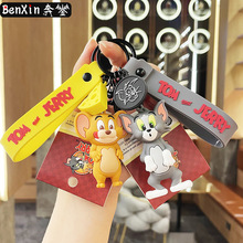 正版汤姆和米老鼠钥匙扣挂件可爱卡通公仔儿童礼品猫老鼠书包挂饰