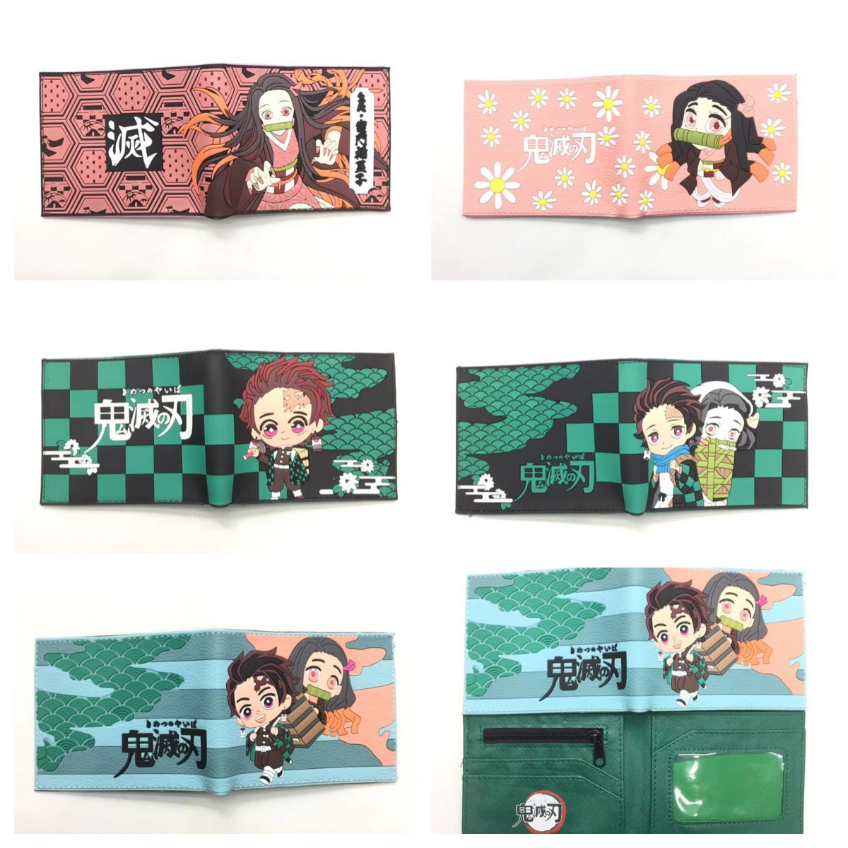 Japanese anime-themed wallet accessories, unisex student PVC short-length rubber surface slim wallet card holder