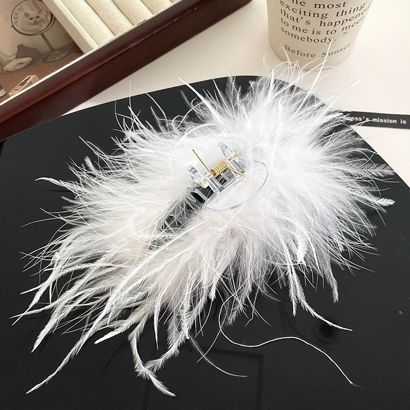 Заколка для волос в виде большого краба, черная, плюшевая, заколка для волос, аксессуар для волос, акула, шпильки, страус, высококачественный стиль