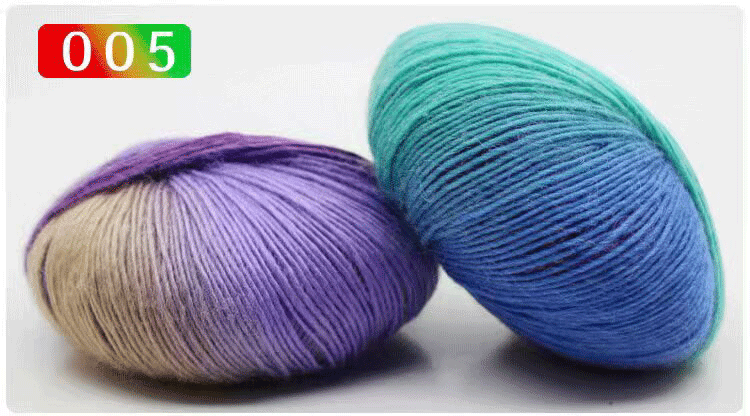 Sección teñido Arco Iris hilo de lana pura color degradado música puntaje medio grueso palo aguja gancho chal sombrero bufanda lana