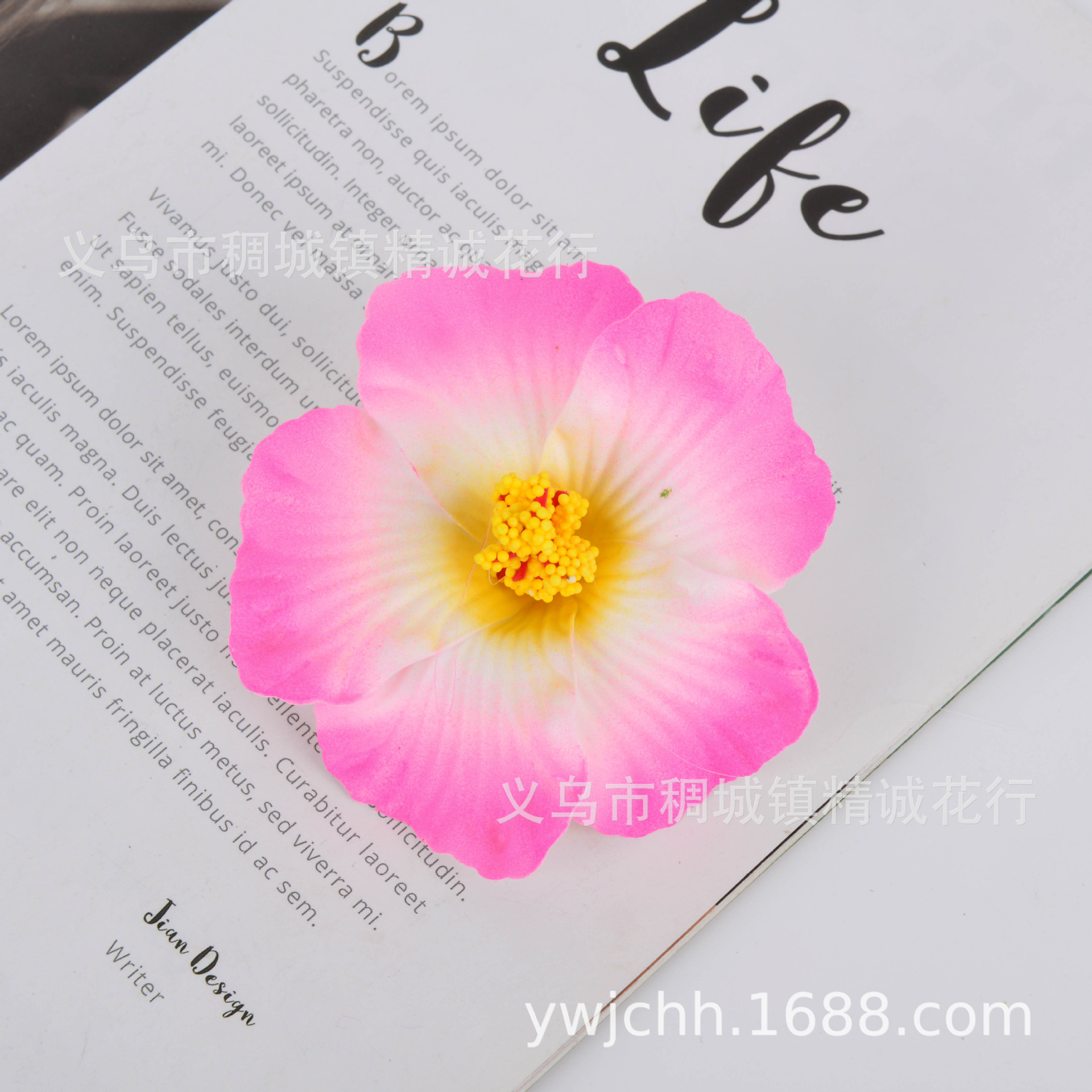 9cm hibiscus flower side hair accessory, artificial flower bridal hair accessory, seaside travel hair clip, only flower head without clip