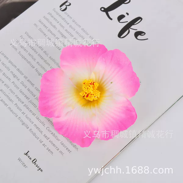 9cm hibiscus flower side hair accessory, artificial flower bridal hair accessory, seaside travel hair clip, only flower head without clip