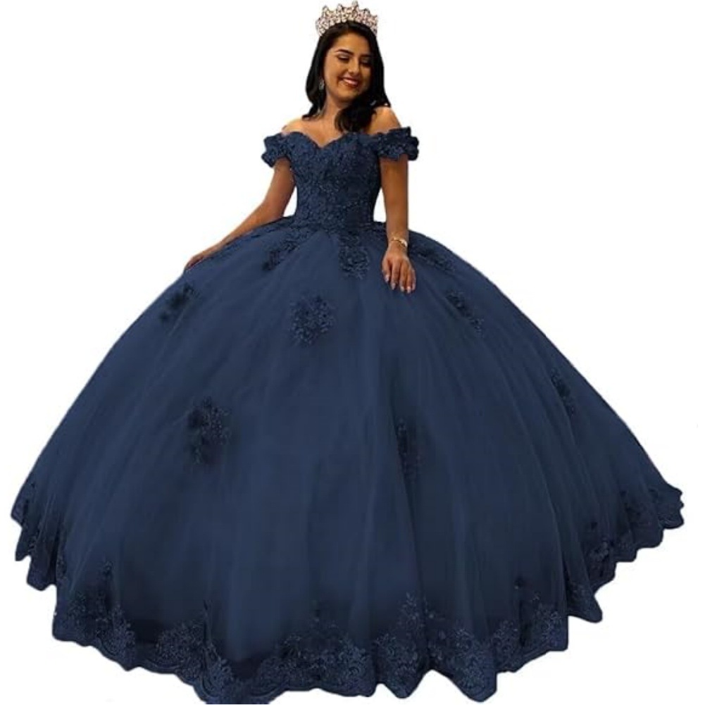 Aliexpress pequeña cola de hombro dulce vestido de fiesta vestido de adulta vestido de encaje con cuentas