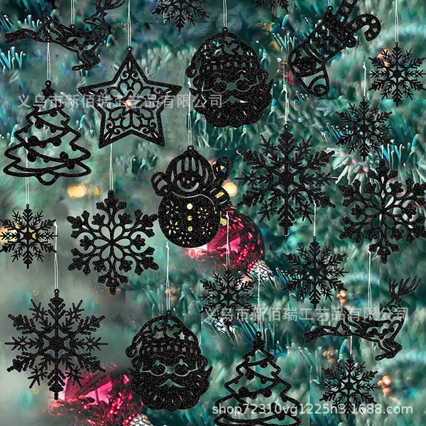 20pcs black Christmas pendant set