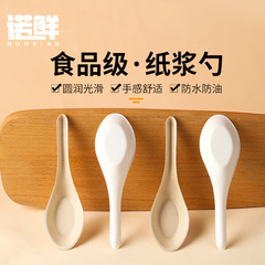 使い捨てスプーン中国式パルプスプーンは家庭用商用粥スプーンの出前食品級スプーンを分解できる