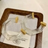 2511105B translucent C-shaped earrings (S925 silver needle)
