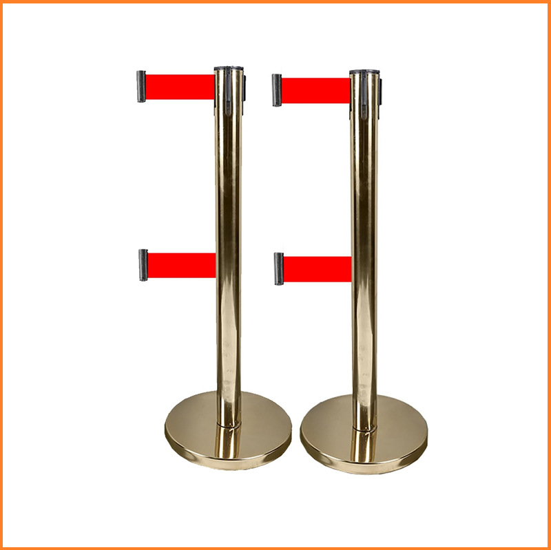 展会2米线 双层隔离带栏杆柱厂家/大堂排队隔离带护栏/可印LOGO