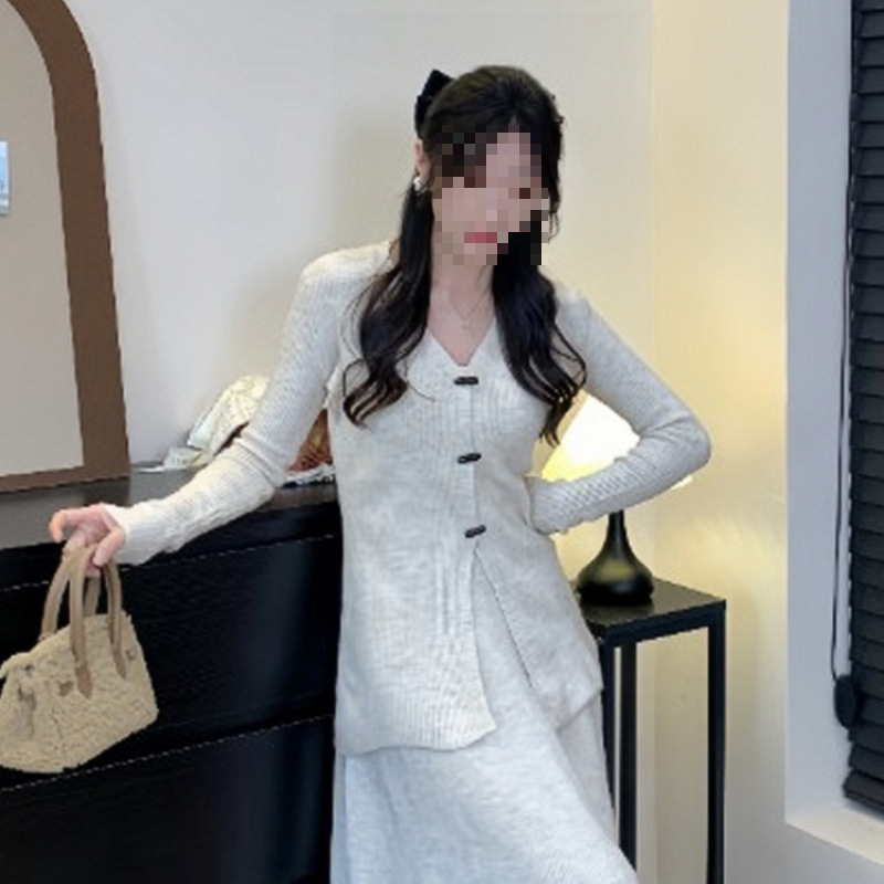 热销早春装搭配一整套时尚香风针织套装女2025秋冬季感长裙|undefined