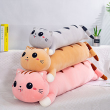 新款软体羽绒棉幸福猫抱枕毛绒玩具创意大趴趴猫躺枕生日礼物批发