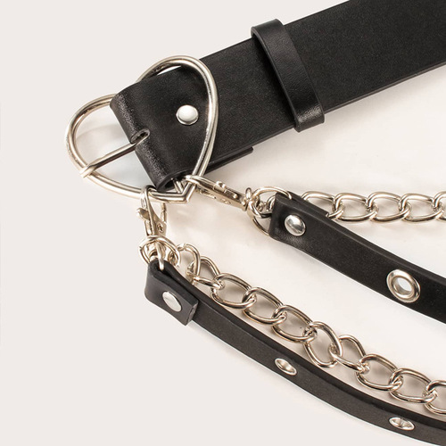 Original Host Dark Lolita Punk Gothic Style Heart Buckle Waist Decorative JK Waist Chain Belt Back Cool