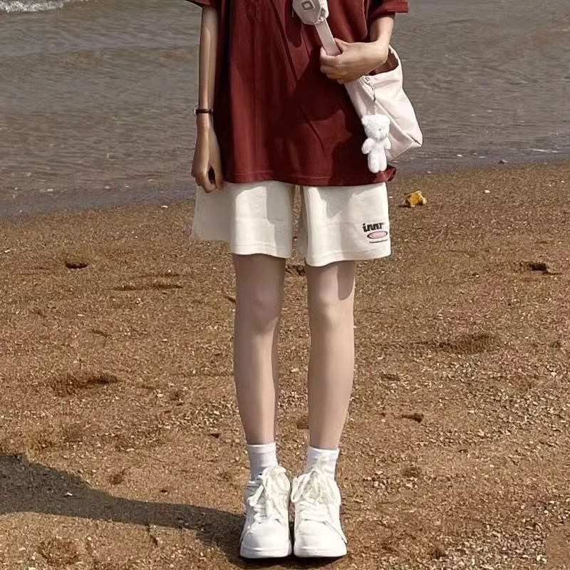 12 세 빅 보이의 미국 스포츠 반바지 걸스 빅 보이의 여름 느슨한 중간 길이 바지 초보자 고등학교 와이드 레그 반바지