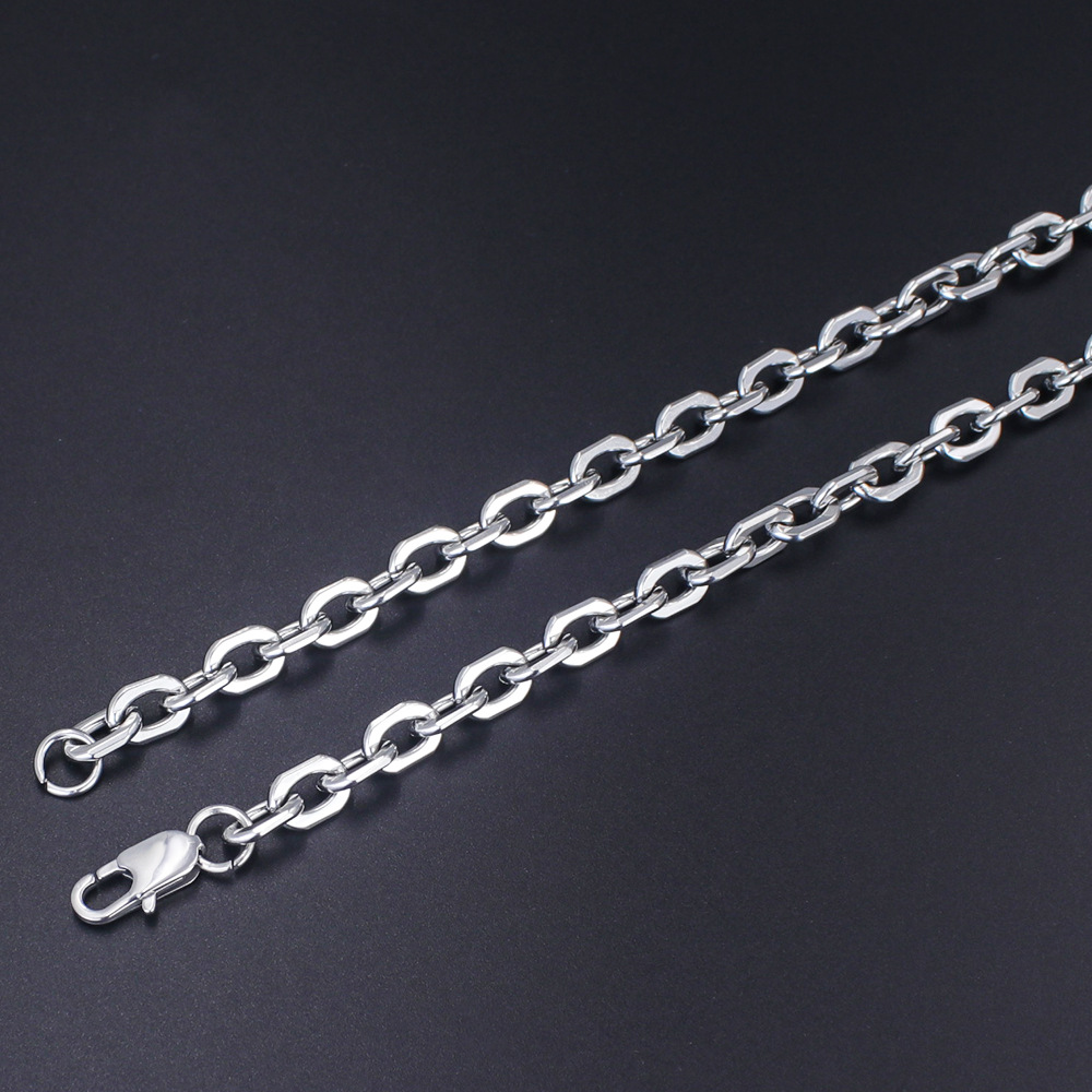 Hammered Cross Octagonal Cuban Link Chain Bracelet For Men_voghion.com