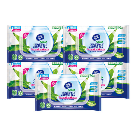 Vida Flagship Store Aloe Camellia Wet Toilet Paper 80 Pieces Large Packaging Household Wet Toilet Paper with Lid