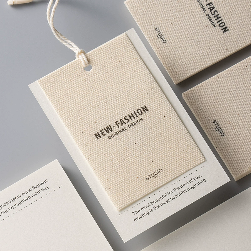 Дизайнер рекомендует висячие этикетки из хлопка и льна в ретро-стиле с индивидуальным логотипом, ценники для магазинов одежды, дизайн этикеток на заказ.