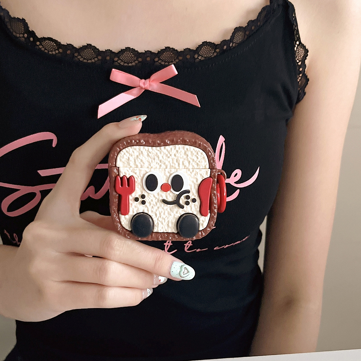 Arroz seco pan tostado aippds cubierta de auriculares para 1 / 2 generación / aippds3 / pro2 cartoon protector cubierta suave