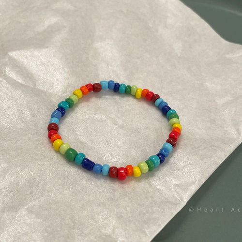 Spring New Women's Summer Ins Minority Student Besties Versatile Bracelet Trend Bead Necklace with Pearl Colorful Smiling Beads for Women