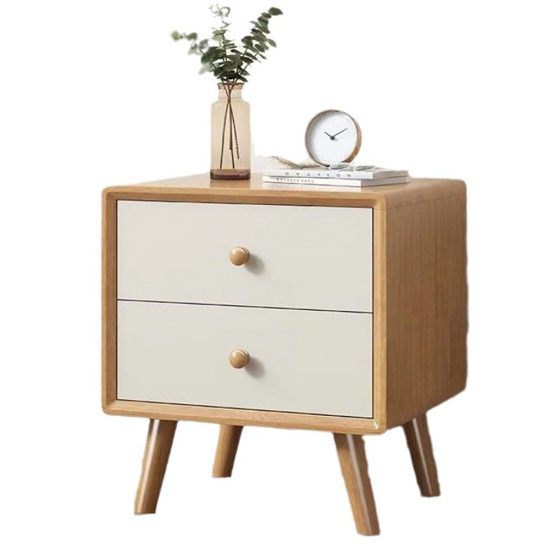Dormitorio de madera de nuez nórdica almacenado completo mini armario de almacenamiento de madera sólida mesera de cama simple madera de caucho moderna