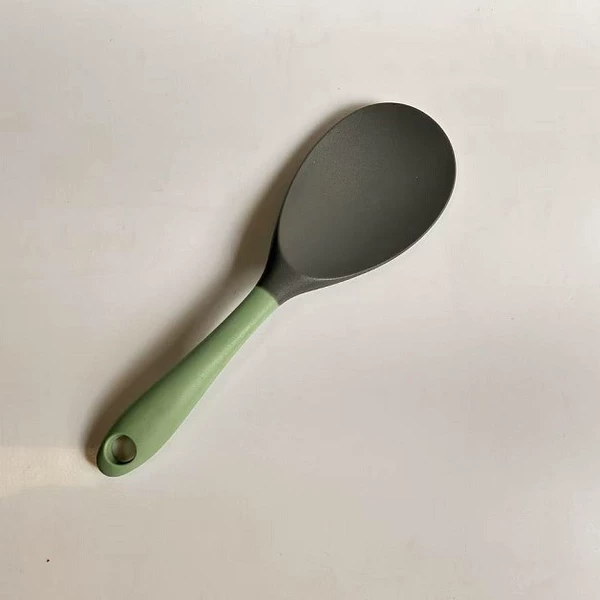Gray+dark green silicone rice spoon