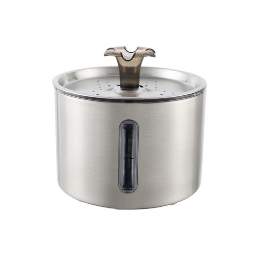 Pet water dispenser 304 stainless steel round perspective window cat water dispenser automatic drinking water smart living water supplies