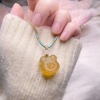 Cute necklace, small chain, woven design fashionable universal sweater, with little bears, does not fade