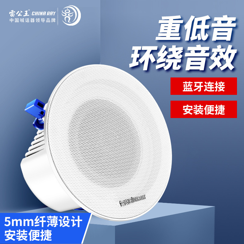 Leigongwang Cr-401 Ceiling-Mounted Speaker, Fixed Impedance Coaxial Bluetooth Speaker, Ceiling-Mounted Heavy Bass Embedded Home Speaker