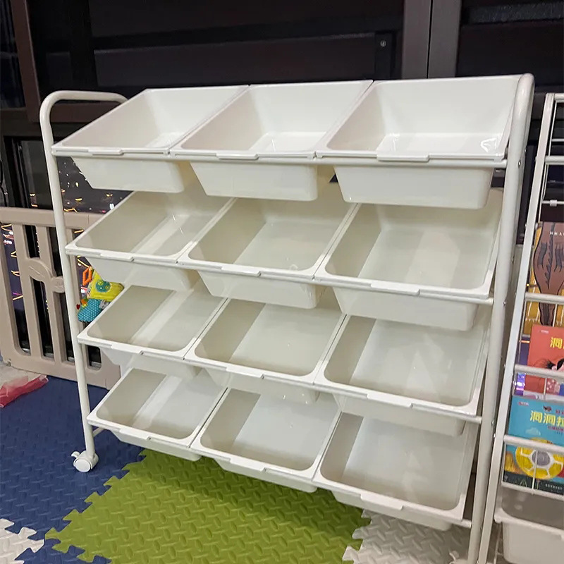 Estante de almacenamiento de juguetes para niños multicapa Estante de almacenamiento de piso móvil de gran capacidad Estante de cochecito de almacenamiento para bebés