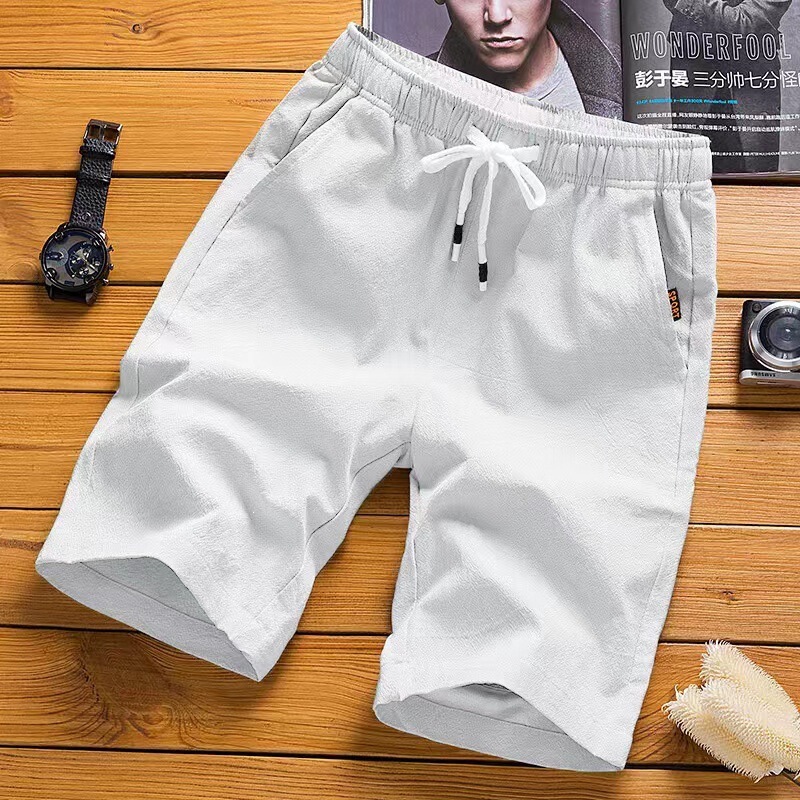 New Style Men's Summer Casual Linen Shorts, Fashionable and Breathable Beach Shorts for Men