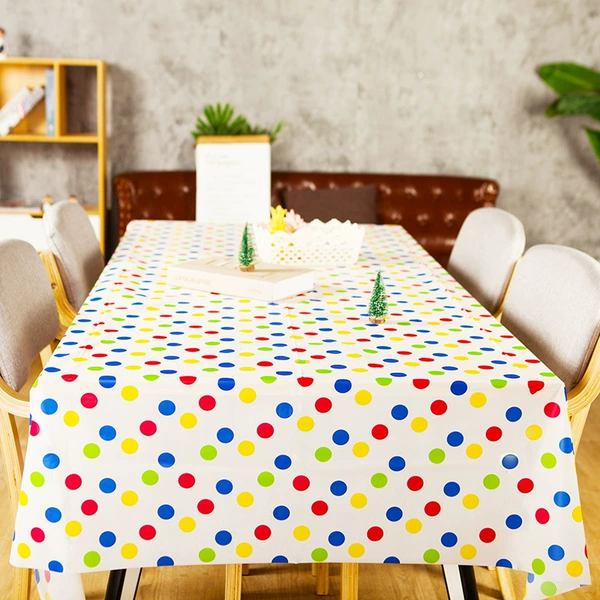 1 colorful polka dot tablecloth