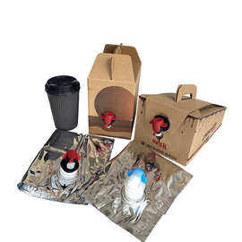 定制印刷水龙头包装袋牛皮纸盒 咖啡液体盒中袋配箱